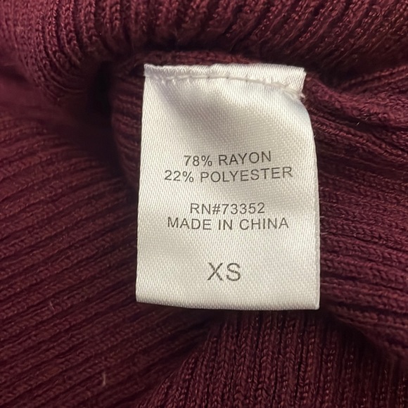 Hooked Up Maroon Long Sleeve V Neck Frill Sweater - Picture 3 of 3